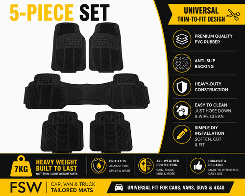 Car floor mats pvc black - car,