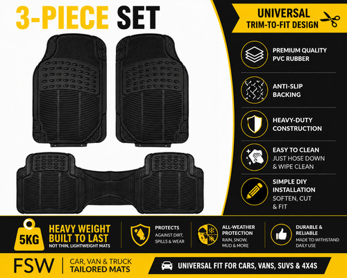 Car floor mats pvc black - mats,